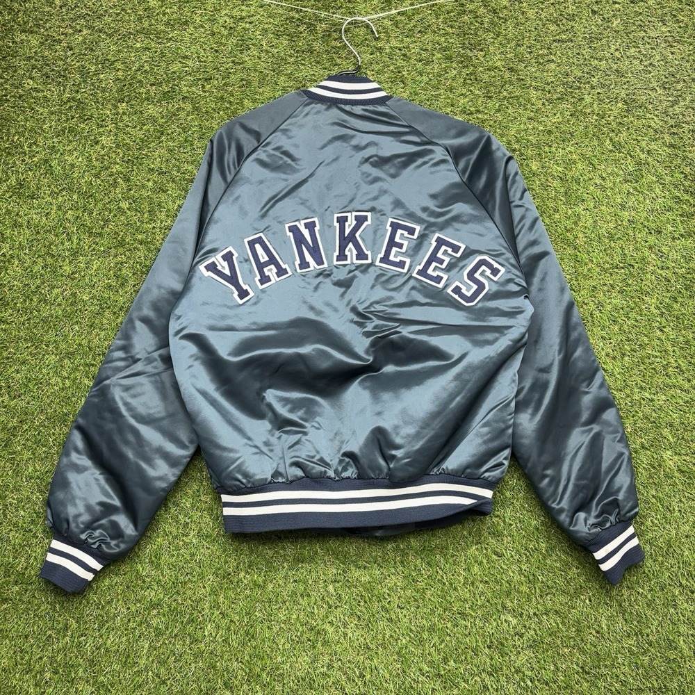 New York Yankees Satin Jacket Mens Small Made In USA Chalk Line Vintage 80s